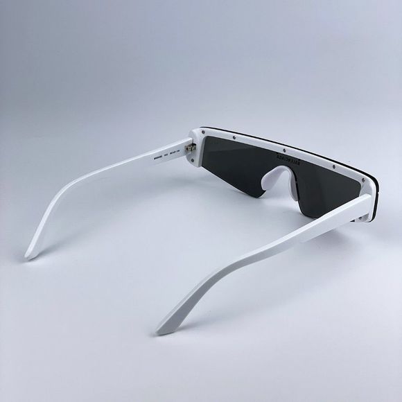 🔥  Balenciaga BB0003S 002 Sunglasses White Silver Grey Mirrored Unisex - Picture 9 of 13